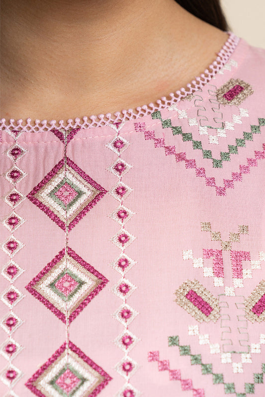 3 PIECE EMBROIDERED LAWN SUIT-ROSEATE (UNSTITCHED)