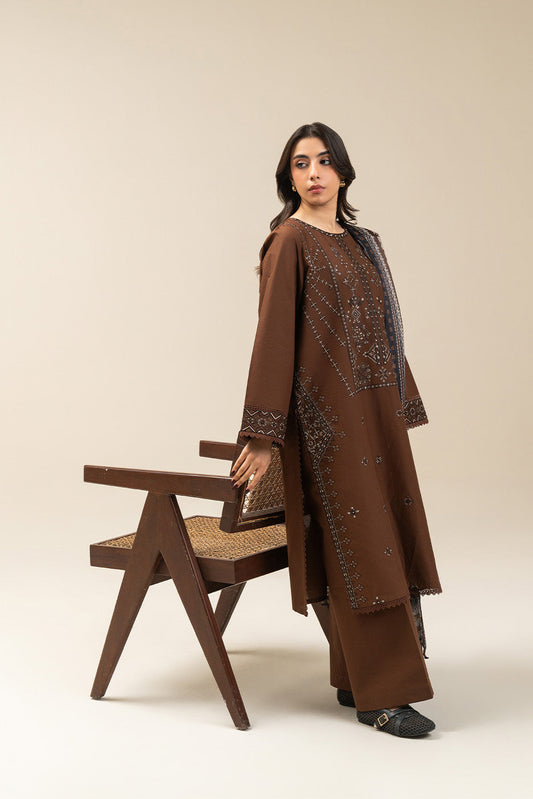 3 PIECE EMBROIDERED LAWN SUIT-MAHOGANY TRIBE (UNSTITCHED)