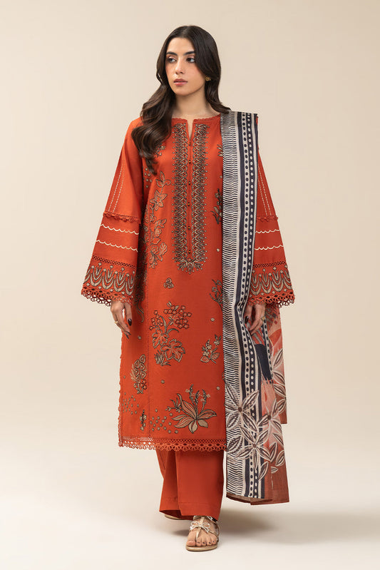 3 PIECE EMBROIDERED LAWN SUIT-CRIMSON MUSE (UNSTITCHED)