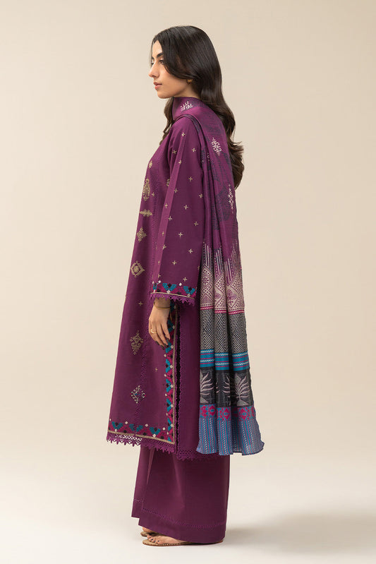 3 PIECE EMBROIDERED LAWN SUIT-TRIBAL WEFT (UNSTITCHED)