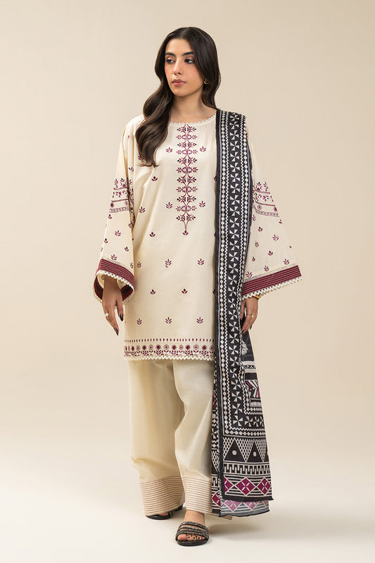 3 PIECE EMBROIDERED LAWN SUIT-TRIBAL TWIST (UNSTITCHED)