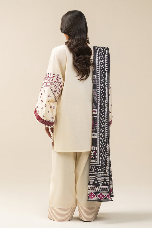 3 PIECE EMBROIDERED LAWN SUIT-TRIBAL TWIST (UNSTITCHED)