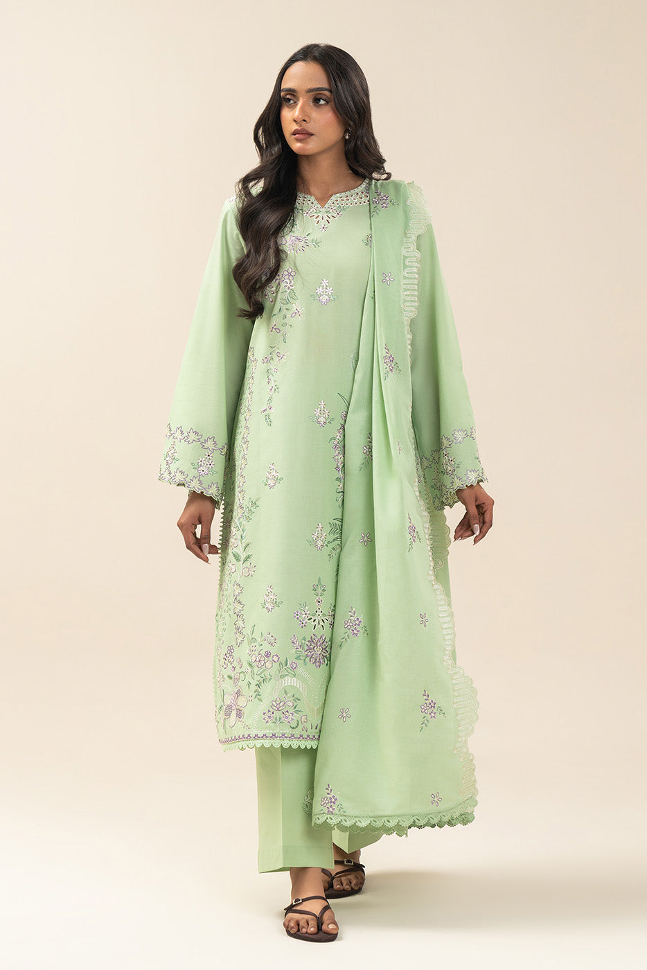 3 PIECE EMBROIDERED LAWN SUIT-SPRING BLOOM (UNSTITCHED)