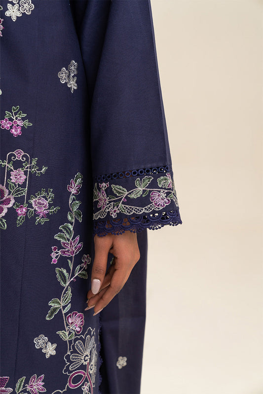 3 PIECE EMBROIDERED LAWN SUIT-PERIWINKLE (UNSTITCHED)