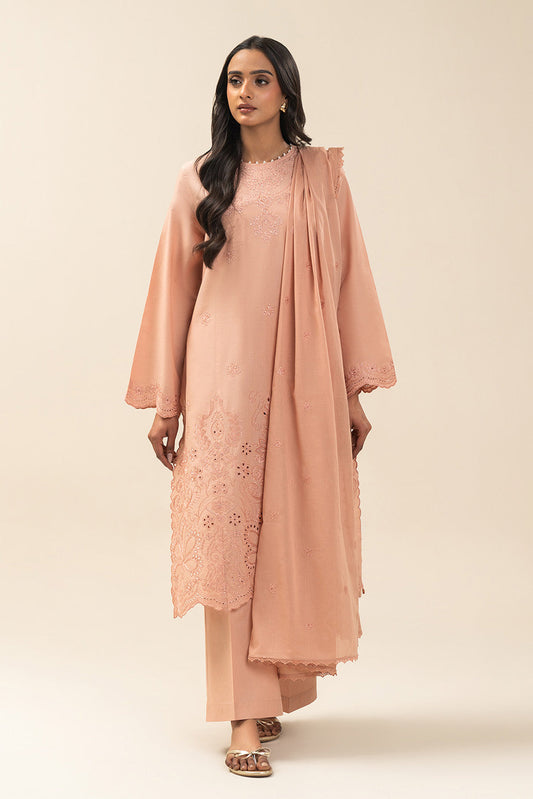 3 PIECE EMBROIDERED LAWN SUIT-INCARNADINE (UNSTITCHED)