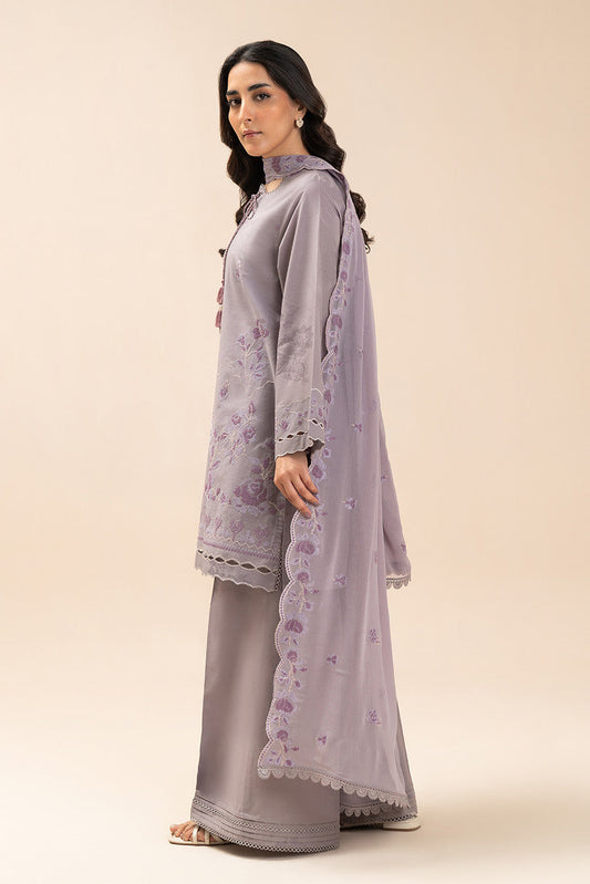 3 PIECE EMBROIDERED SELF JACQUARD SUIT-RITZY ROSE (UNSTITCHED)