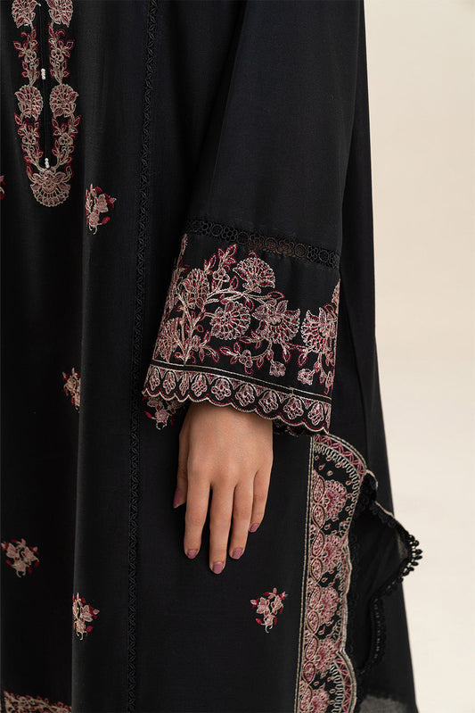 3 PIECE EMBROIDERED LAWN SUIT-DEEP ESPRESSO (UNSTITCHED)