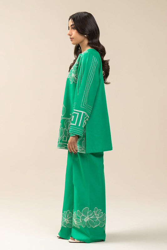 2 PIECE EMBROIDERED LAWN SUIT-FLORAL MESH (UNSTITCHED)