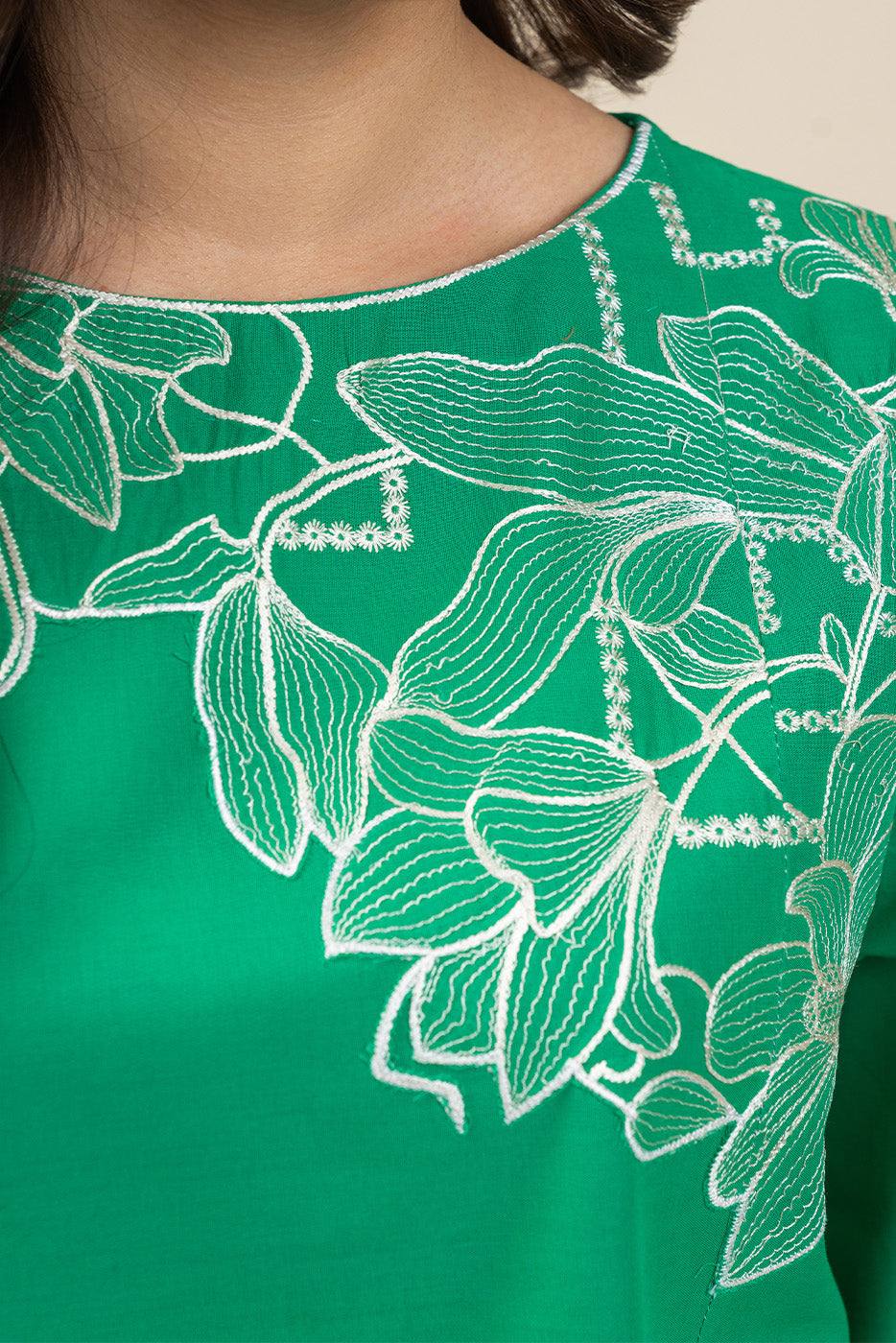 2 PIECE EMBROIDERED LAWN SUIT-FLORAL MESH (UNSTITCHED)