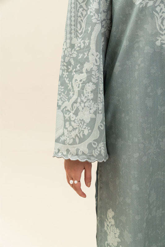 3 PIECE PRINTED LAWN SUIT-SAGE GIN (UNSTITCHED)