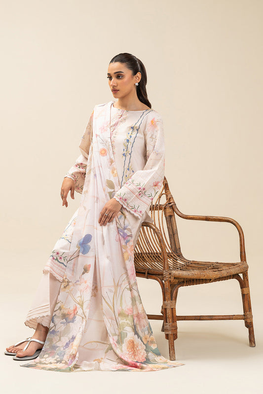 3 PIECE PRINTED LAWN SUIT-VERDANT CHIC (UNSTITCHED)