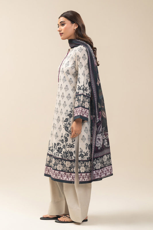 3 PIECE PRINTED LAWN SUIT-WHIMSICAL FLORET SUIT