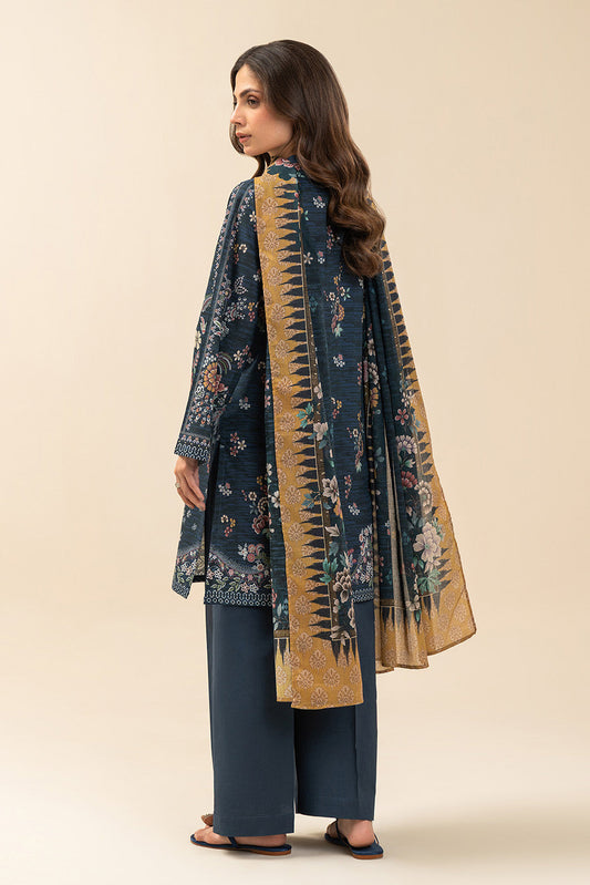 3 PIECE PRINTED LAWN SUIT-DANDELION GARLAND (UNSTITCHED)