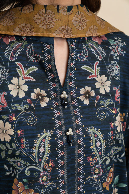 3 PIECE PRINTED LAWN SUIT-DANDELION GARLAND (UNSTITCHED)
