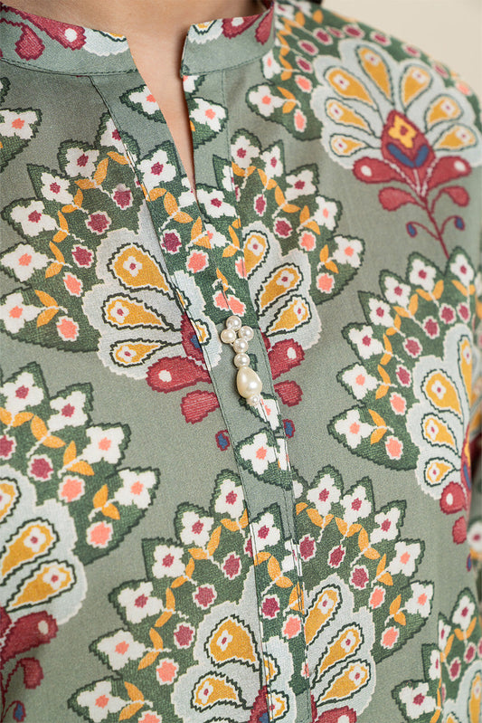 3 PIECE PRINTED LAWN SUIT-SAGE BLISS (UNSTITCHED)
