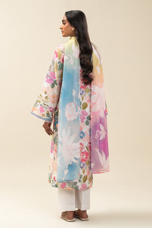 3 PIECE PRINTED LAWN SUIT-PEARLY BLOSSOM (UNSTITCHED)