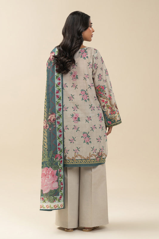 3 PIECE PRINTED LAWN SUIT-ROSEATE GRACE (UNSTITCHED)