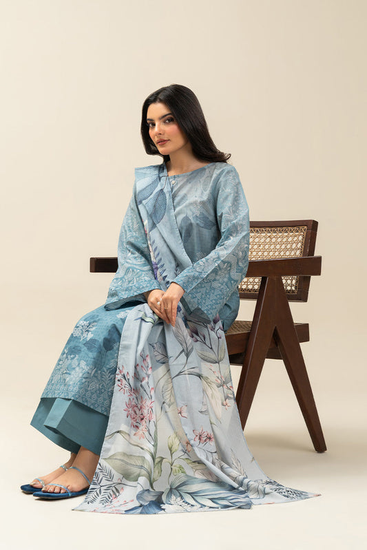 3 PIECE PRINTED LAWN SUIT-LAPIS HILL (UNSTITCHED)