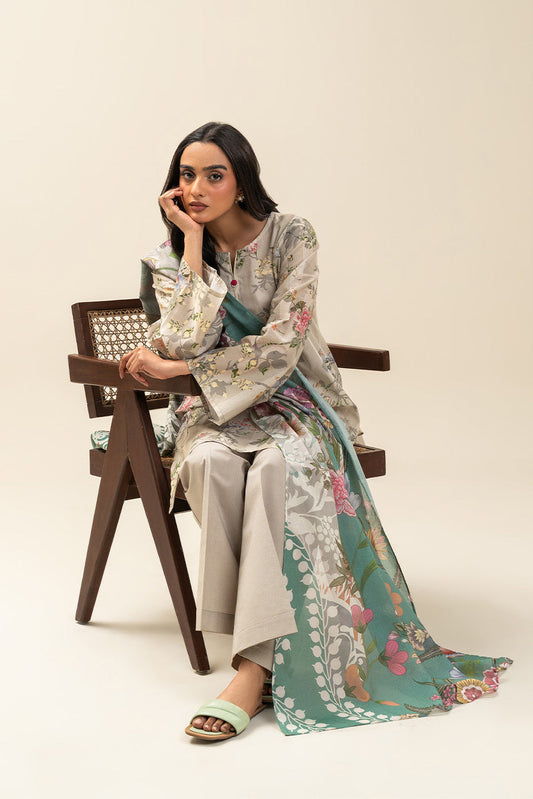 3 PIECE PRINTED LAWN SUIT-ZAHLIA ORCHID (UNSTITCHED)