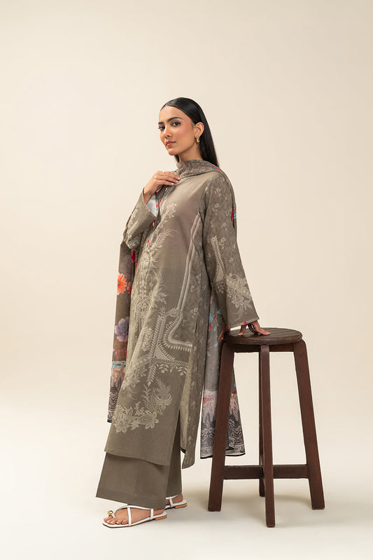 3 PIECE PRINTED LAWN SUIT-FLORA BLUSH (UNSTITCHED)