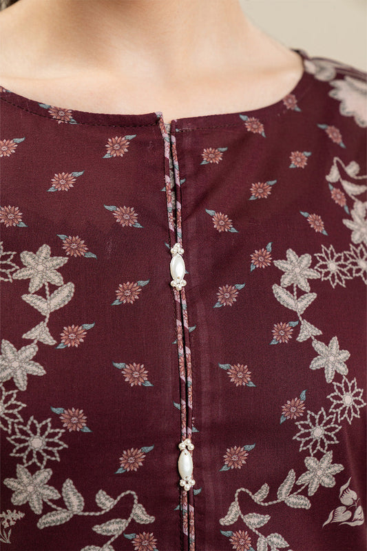 3 PIECE PRINTED LAWN SUIT-MUD VOLCANO (UNSTITCHED)