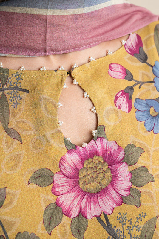 3 PIECE PRINTED LAWN SUIT-SUNLIT FLOSS (UNSTITCHED)