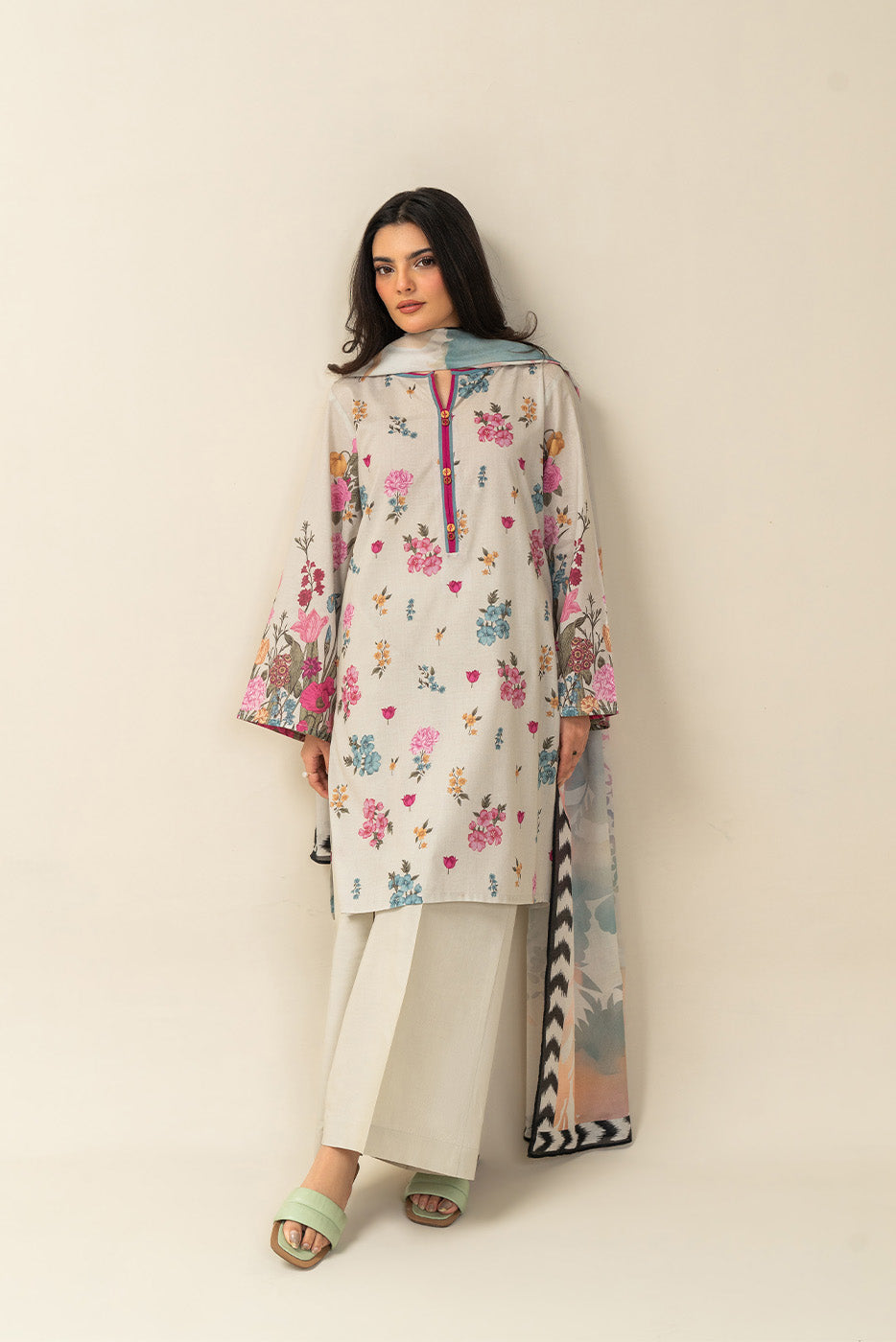 3 PIECE PRINTED LAWN SUIT-CANDY DOMINION (UNSTITCHED)