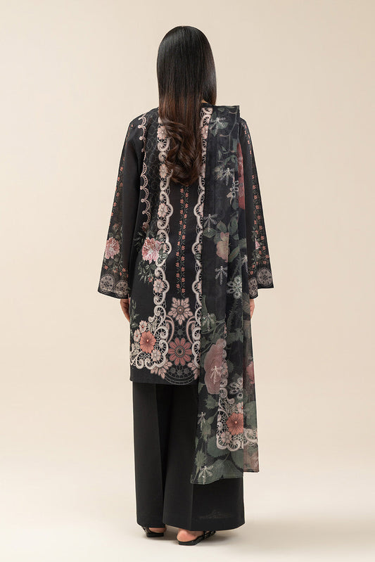 3 PIECE PRINTED LAWN SUIT-NOIR DRAPE (UNSTITCHED)