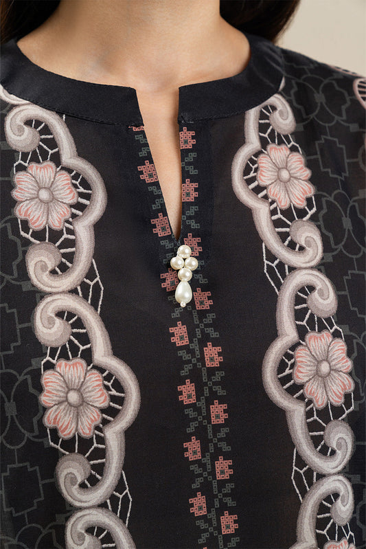 3 PIECE PRINTED LAWN SUIT-NOIR DRAPE (UNSTITCHED)