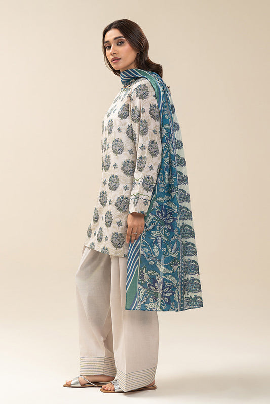 3 PIECE PRINTED LAWN SUIT-LAPIS STATE SUIT