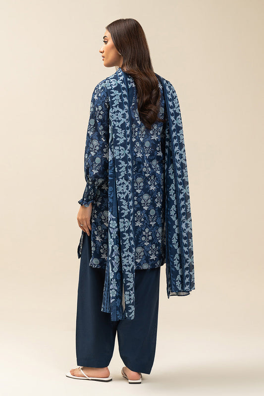 3 PIECE PRINTED LAWN SUIT-MAJESTIC MIDNIGHT (UNSTITCHED)
