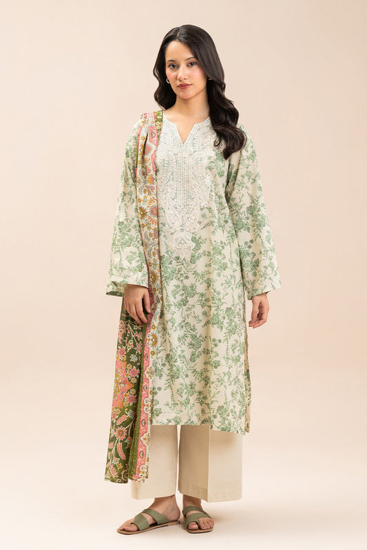 3 PIECE EMBROIDERED LAWN SUIT (PRET)