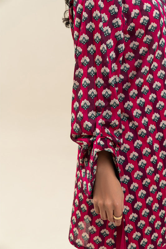 3 PIECE PRINTED LAWN SUIT-PINK COSMOS (UNSTITCHED)