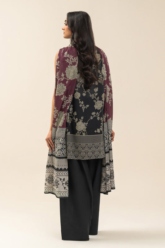 3 PIECE PRINTED LAWN SUIT-MUTED DUSK (UNSTITCHED)