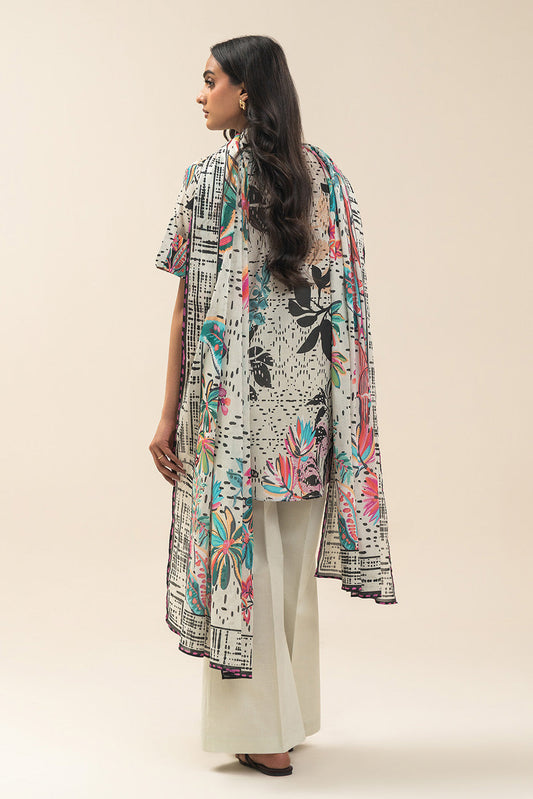 3 PIECE PRINTED LAWN SUIT-BOTANICAL HAZE (UNSTITCHED)