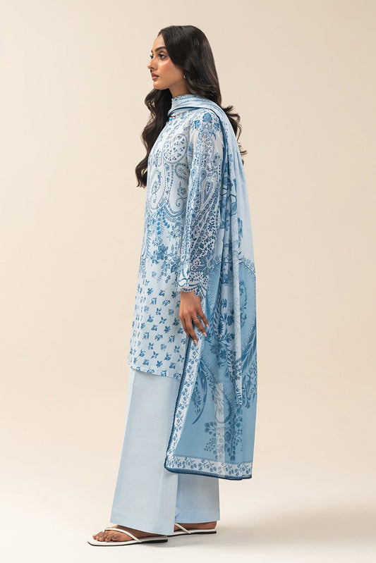 3 PIECE PRINTED LAWN SUIT-AZUL AURA (UNSTITCHED)