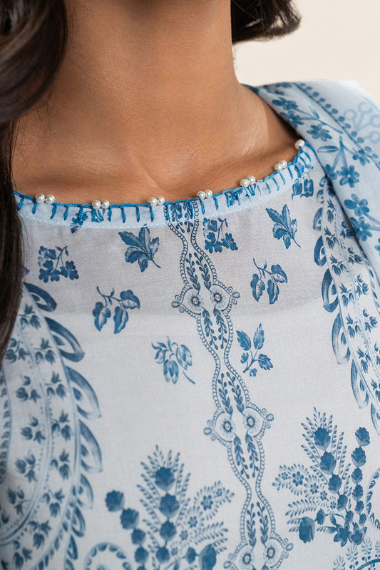 3 PIECE PRINTED LAWN SUIT-AZUL AURA (UNSTITCHED)