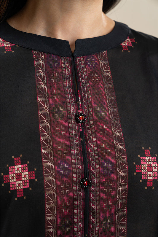 3 PIECE PRINTED LAWN SUIT-OBSIDIAN LORE (UNSTITCHED)