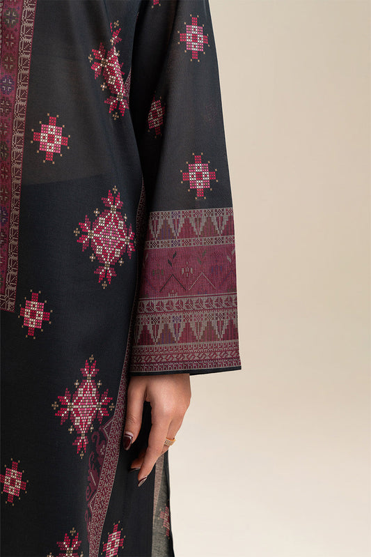 3 PIECE PRINTED LAWN SUIT-OBSIDIAN LORE (UNSTITCHED)