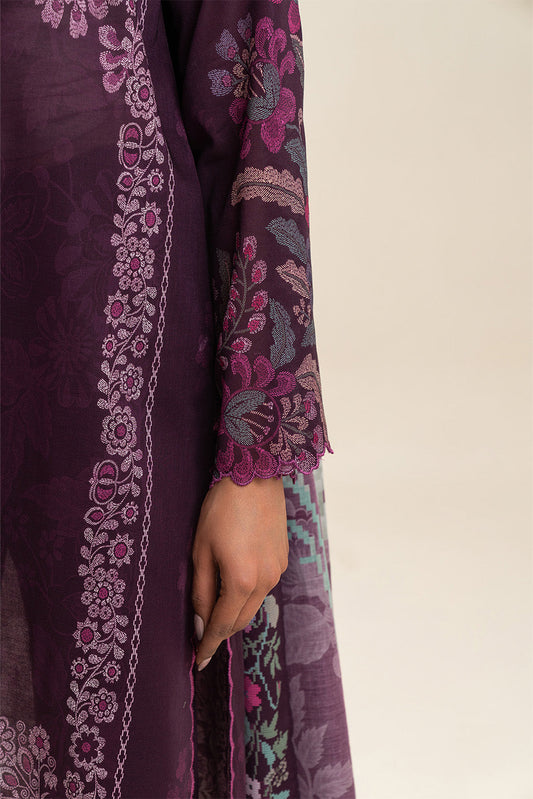 3 PIECE PRINTED LAWN SUIT-AMBER GLAM (UNSTITCHED)