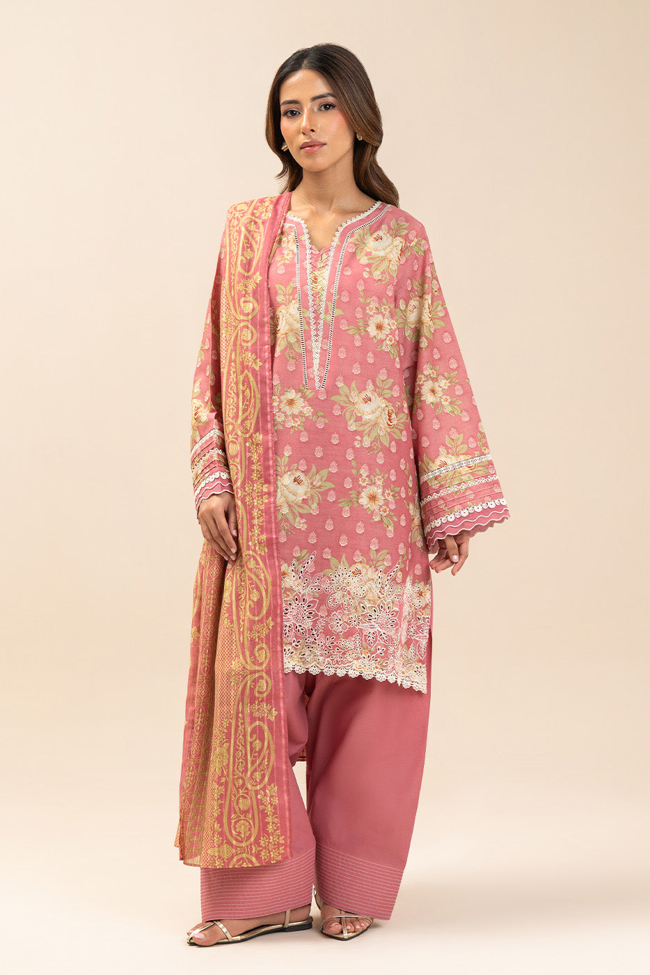 3 PIECE EMBROIDERED LAWN SUIT-PRIMROSE (UNSTITCHED)
