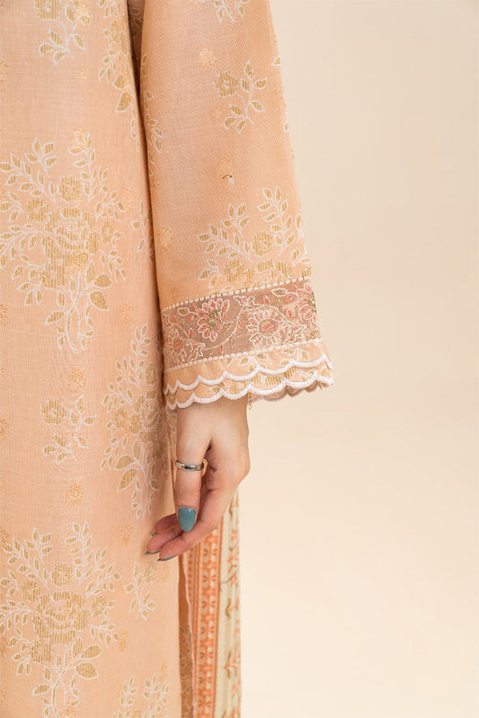 3 PIECE EMBROIDERED LAWN SUIT-FLORAL VEIL (UNSTITCHED)