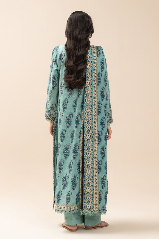 3 PIECE EMBROIDERED LAWN SUIT-MEADOW SAGE (UNSTITCHED)