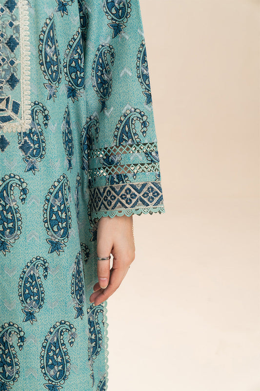3 PIECE EMBROIDERED LAWN SUIT-MEADOW SAGE (UNSTITCHED)