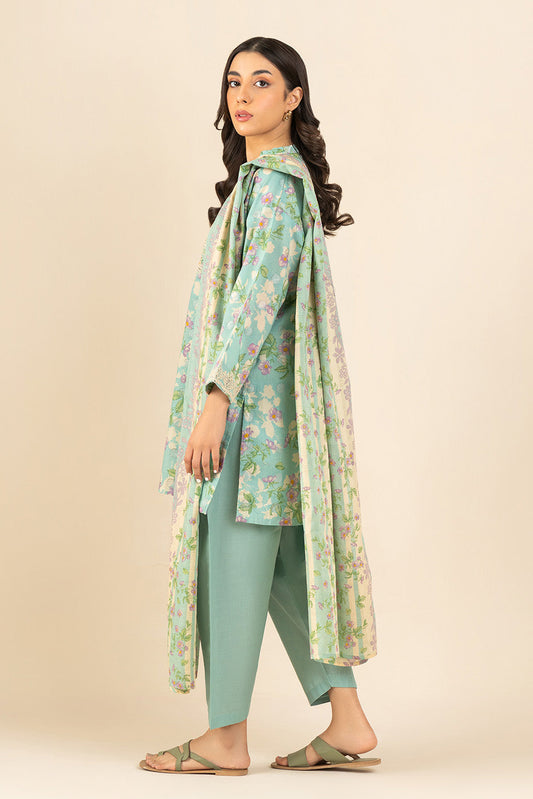 3 PIECE EMBROIDERED LAWN SUIT (PRET)