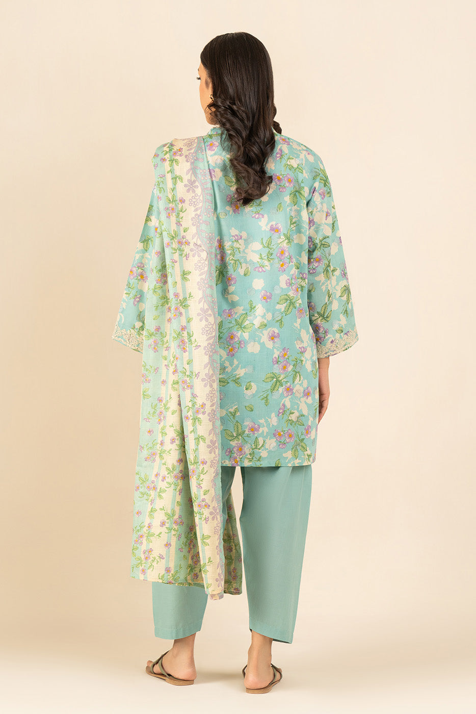 3 PIECE EMBROIDERED LAWN SUIT (PRET)