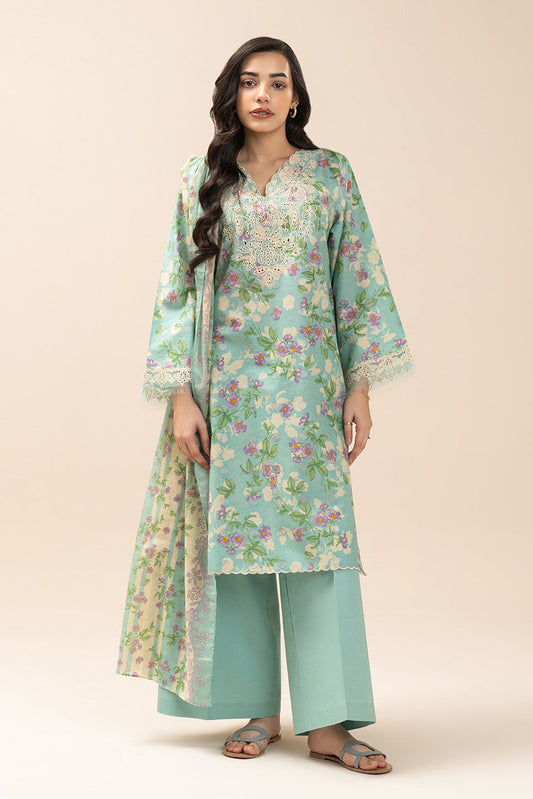 3 PIECE EMBROIDERED LAWN SUIT-ARCTIC FLORA (UNSTITCHED)