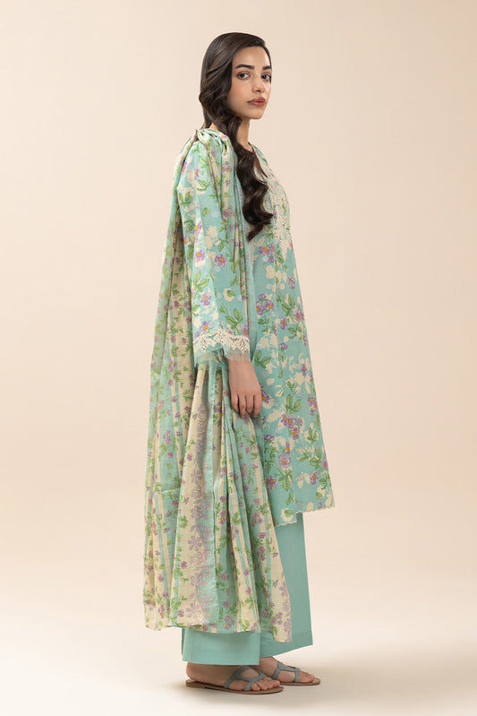 3 PIECE EMBROIDERED LAWN SUIT-ARCTIC FLORA (UNSTITCHED)