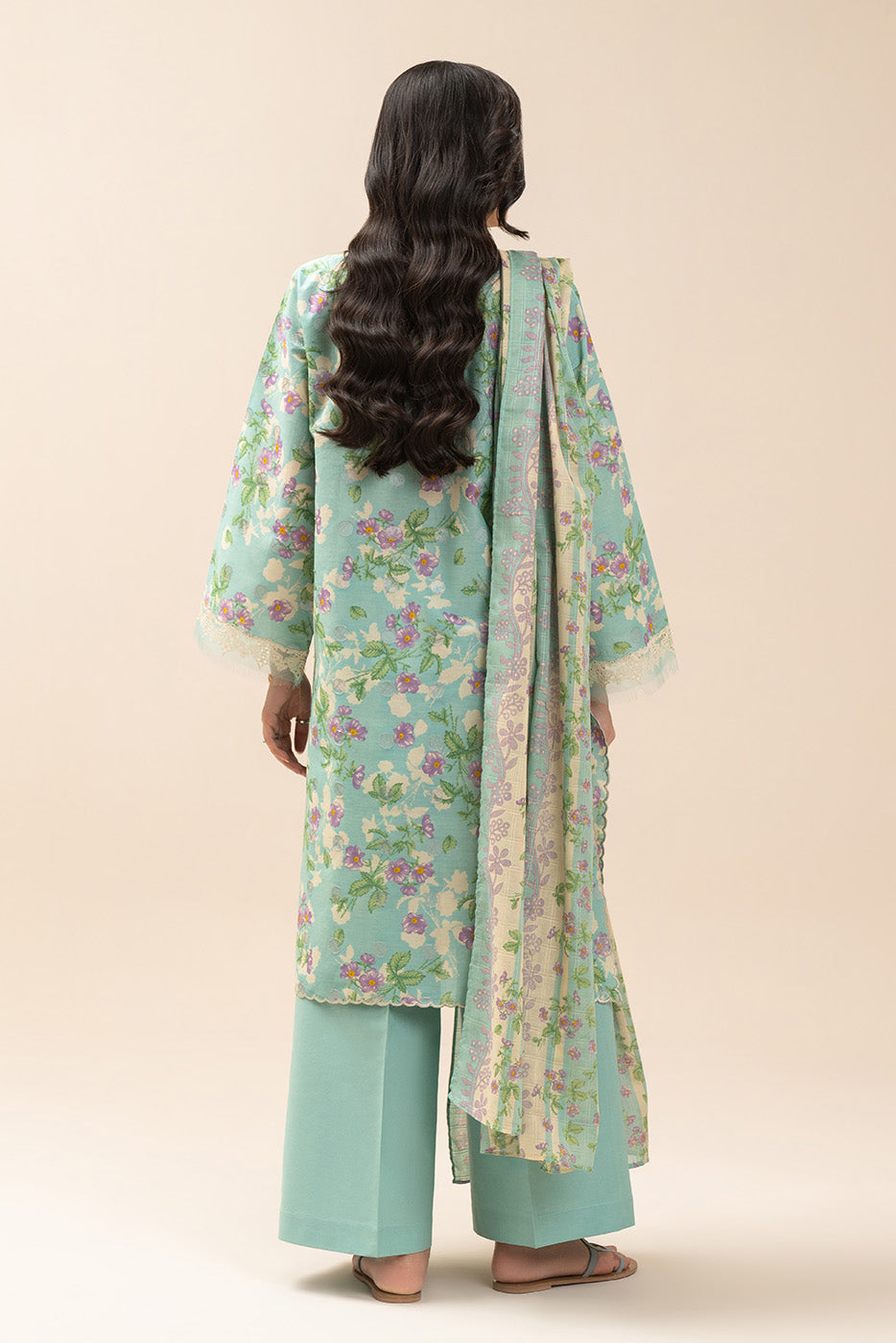 3 PIECE EMBROIDERED LAWN SUIT-ARCTIC FLORA (UNSTITCHED)