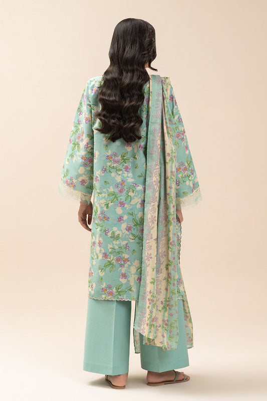 3 PIECE EMBROIDERED LAWN SUIT-ARCTIC FLORA (UNSTITCHED)